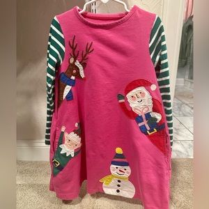 Mini Boden Christmas Friends Appliqué Dress 6/7